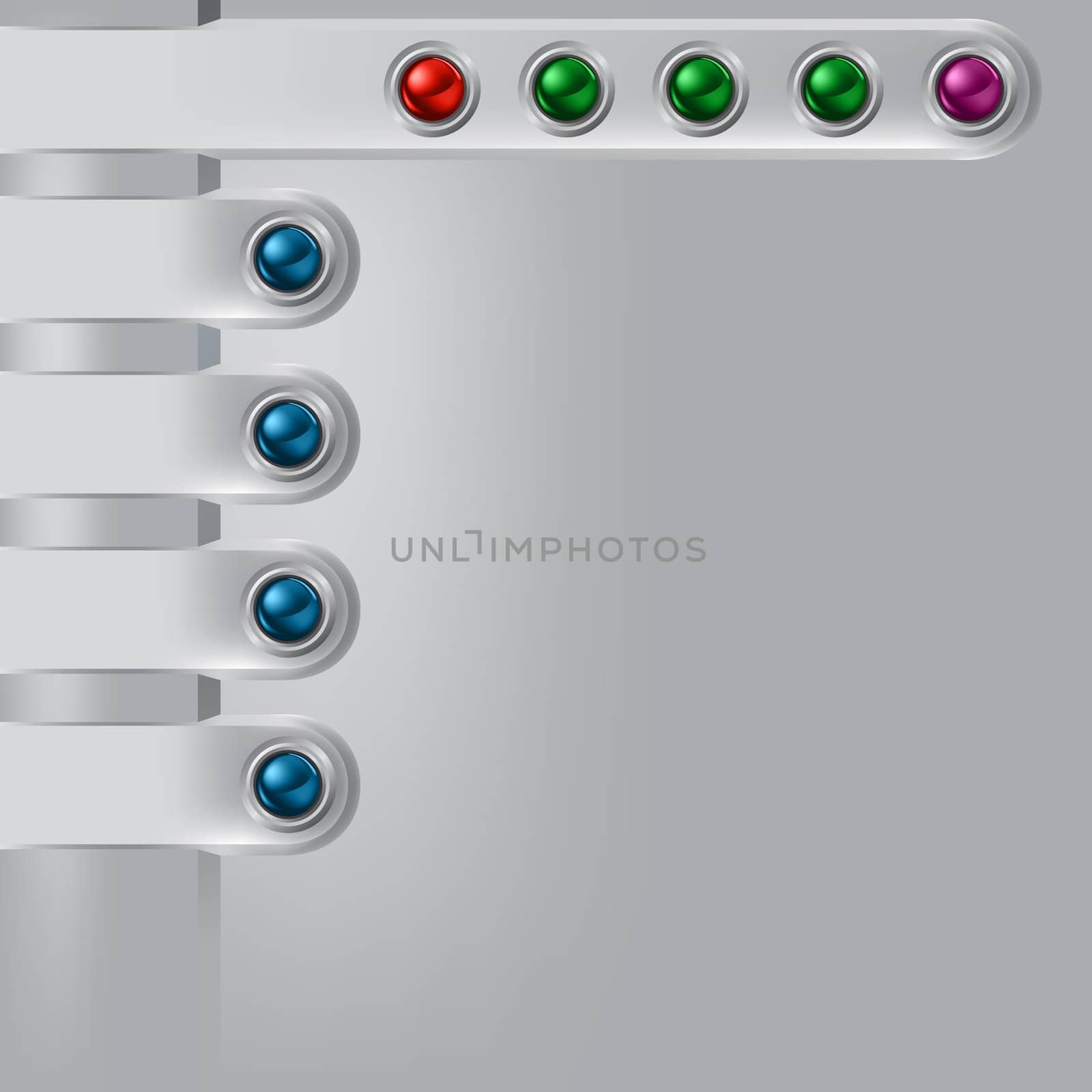 abstract layout with color buttons on silver background