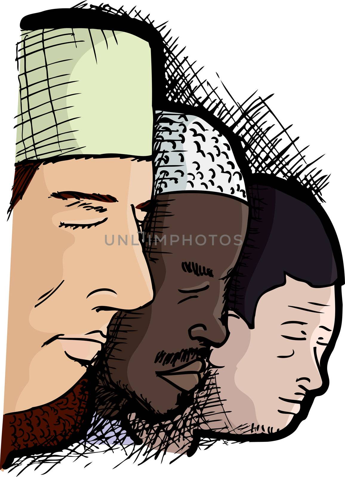 Muslim Men in Prayer by TheBlackRhino