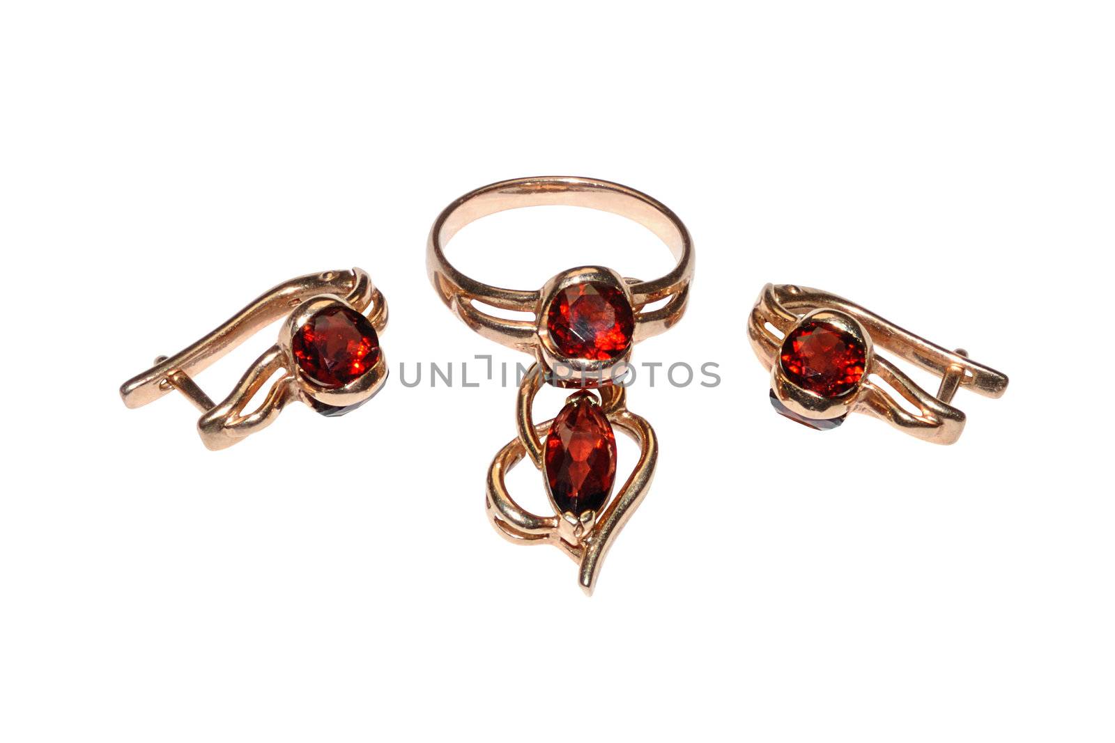 Gold jewelry made of gold with Garnet - Pyrope 