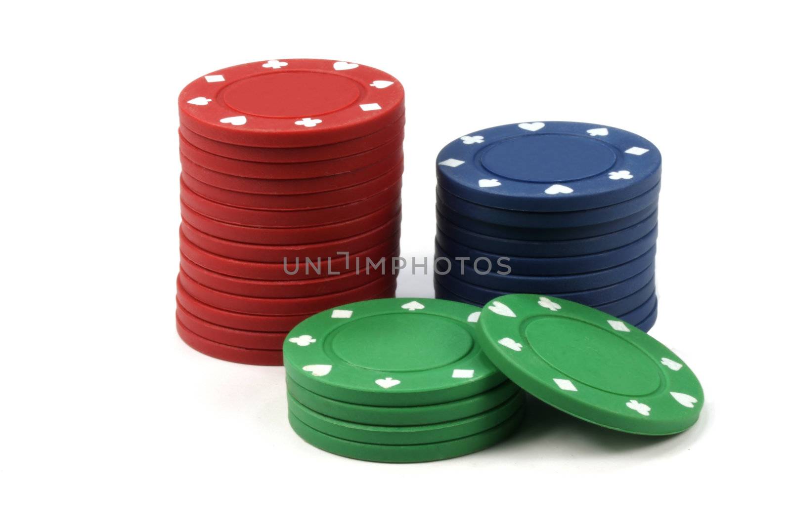 Stacked poker casino chips by TVR