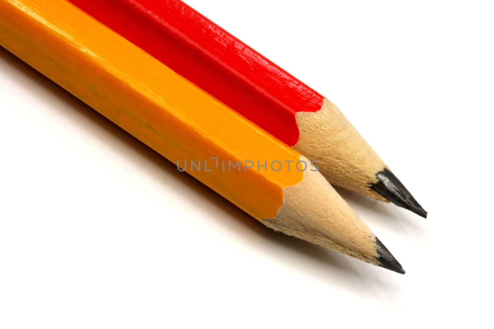 Pencils Ready for back to school isolated white background close up macro