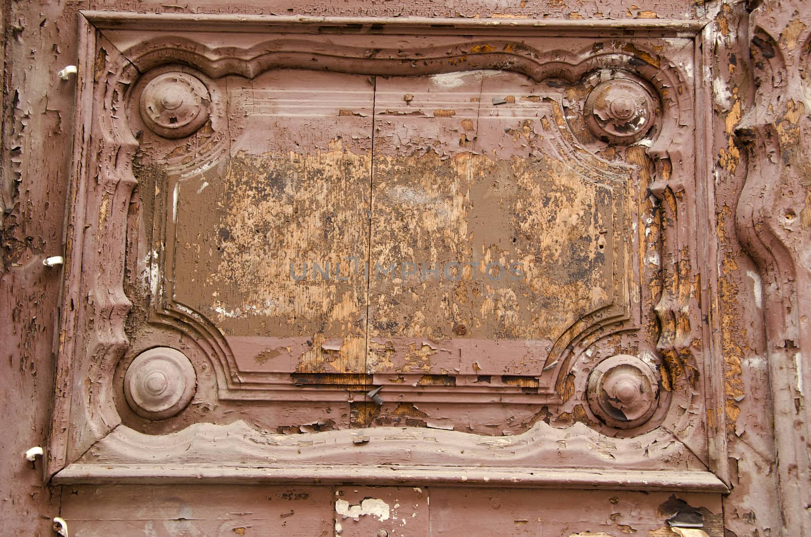 Ancient wooden door fragment. by sauletas