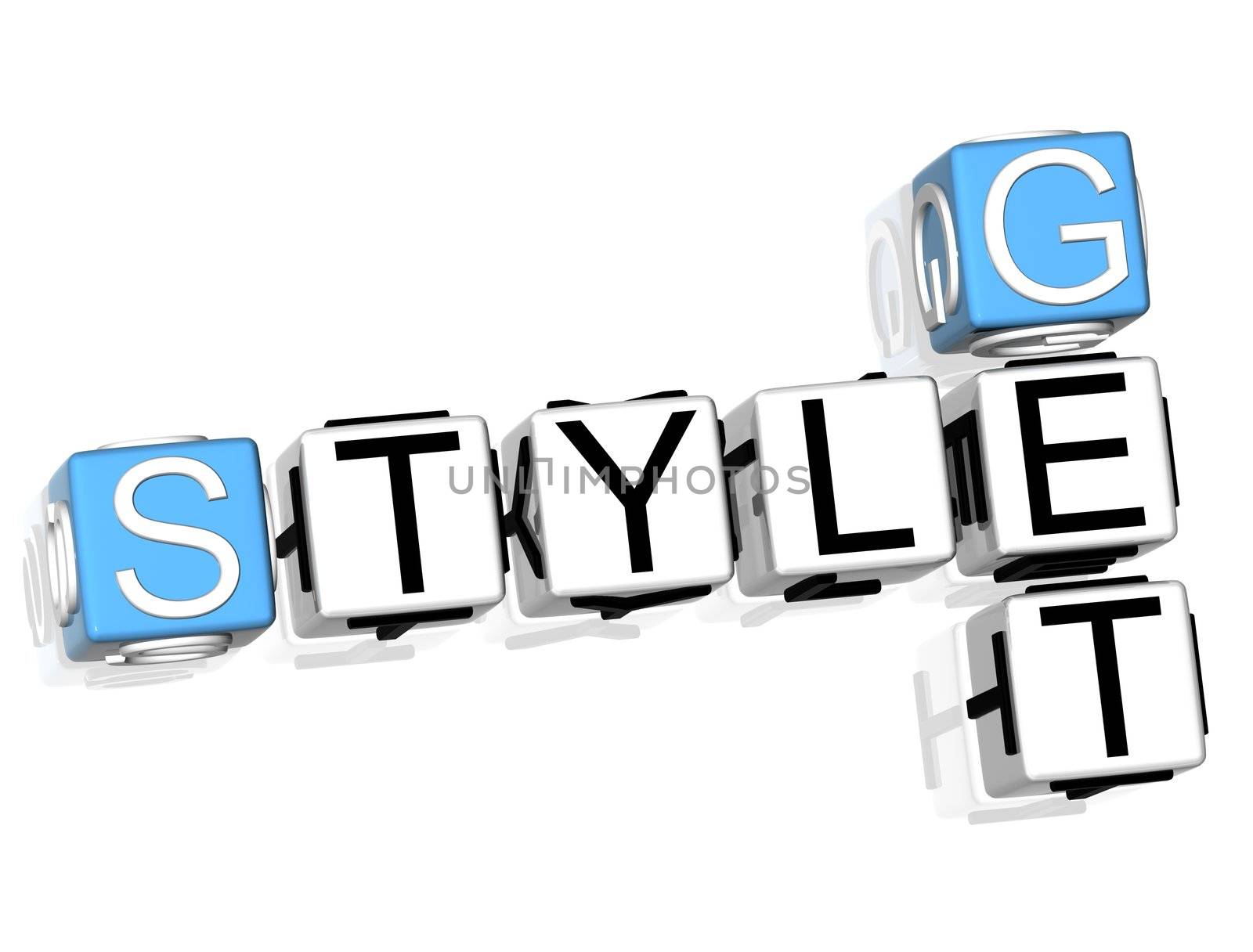 3D Get Style Crossword on white background