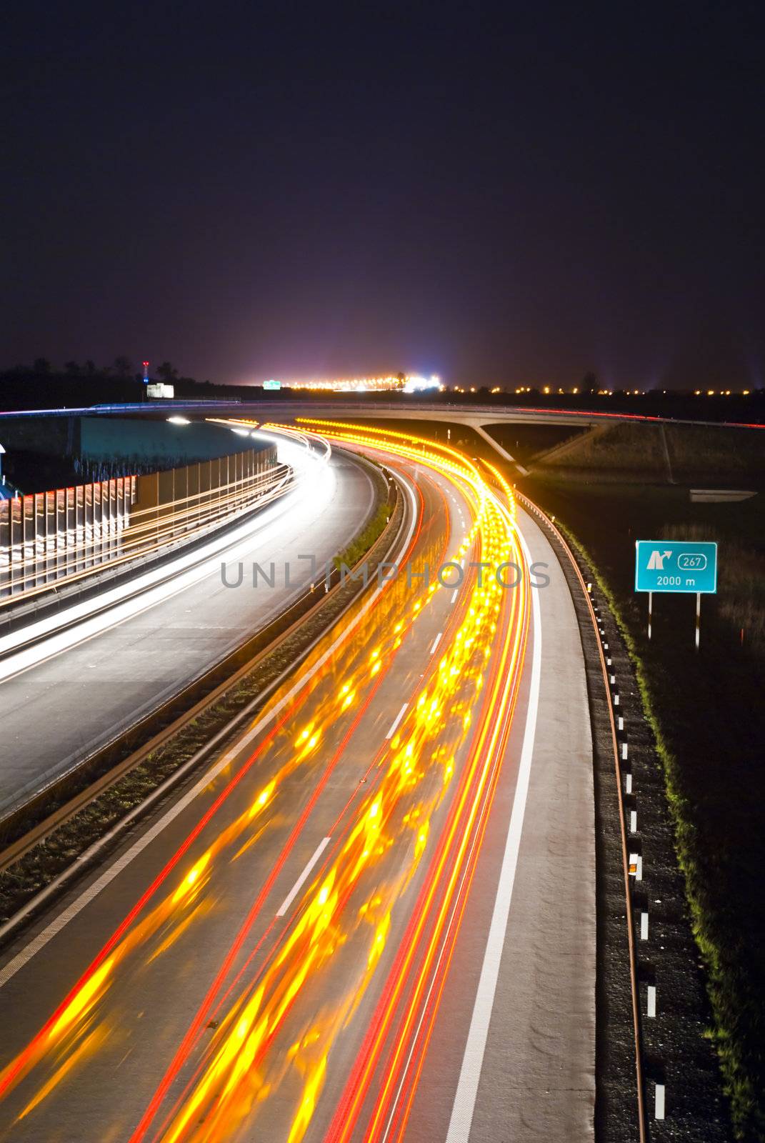 Night highway - long exposure - light lines by mozzyb