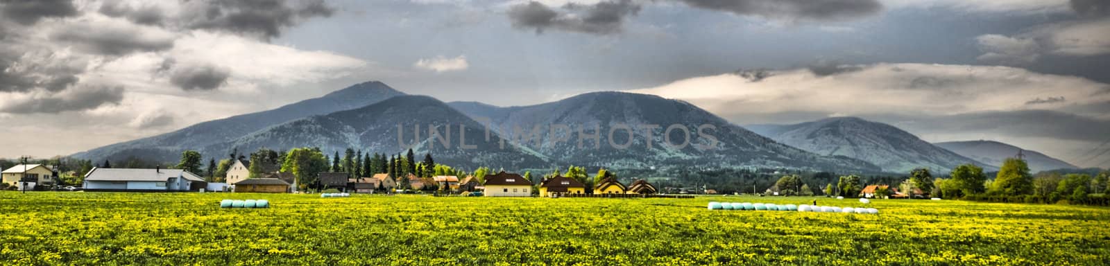 Beautiful panorama from Beskydy, Czech republic - HDR
