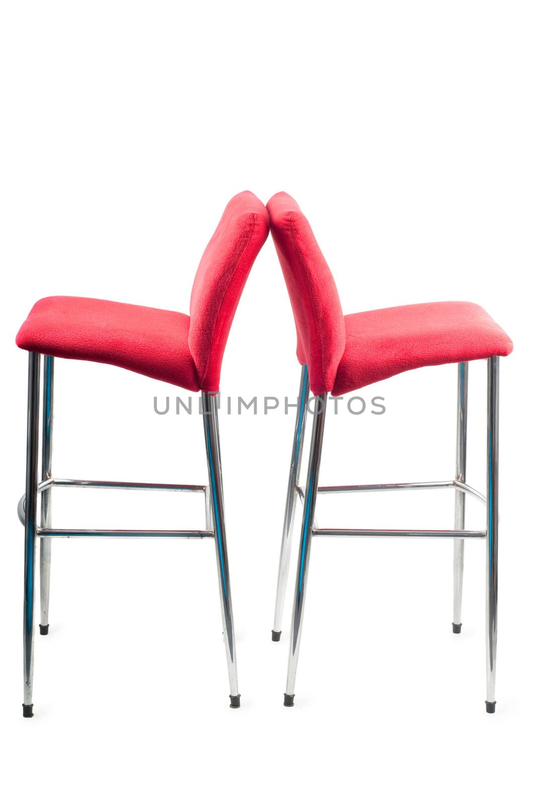 Shot of stylish modern red bar stool
