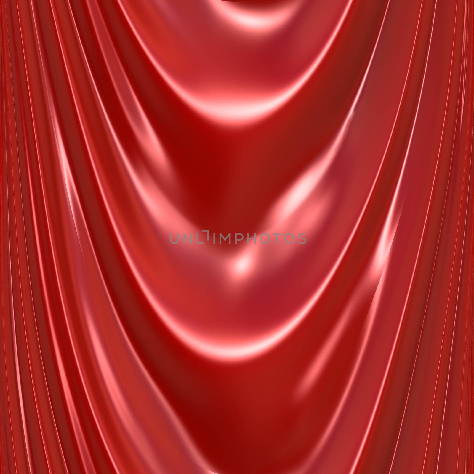 An illustration of a silky satin red drapery or curtain. This tiles seamlessly as a pattern in any direction.