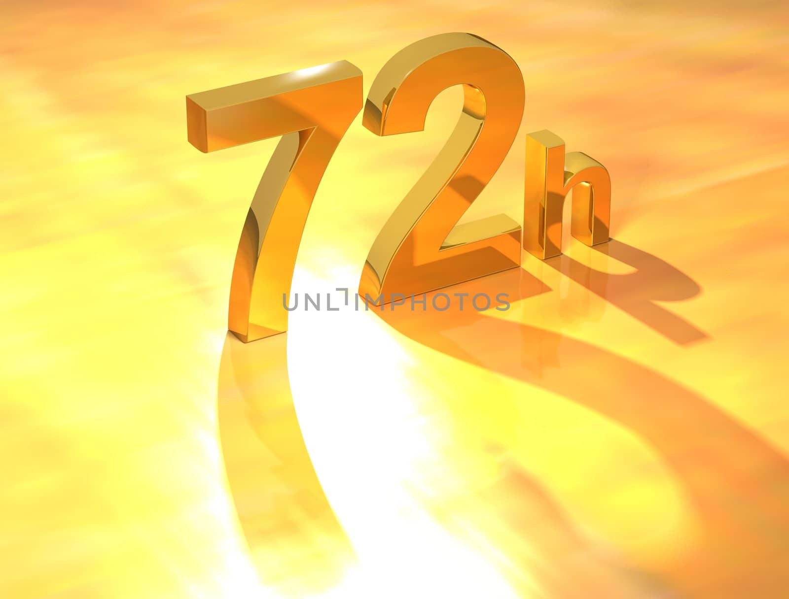 3D On Time Gold Text on yellow background