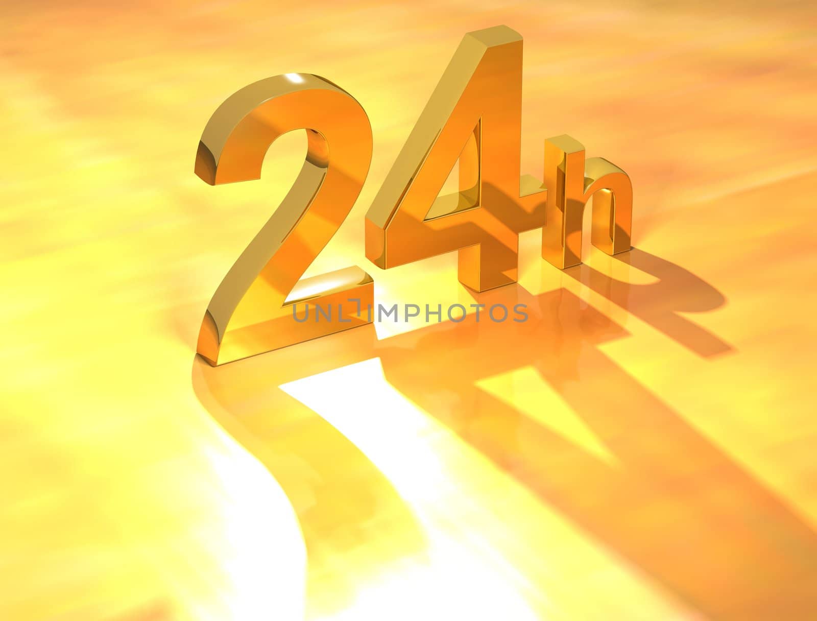 3D On Time Gold Text on yellow background