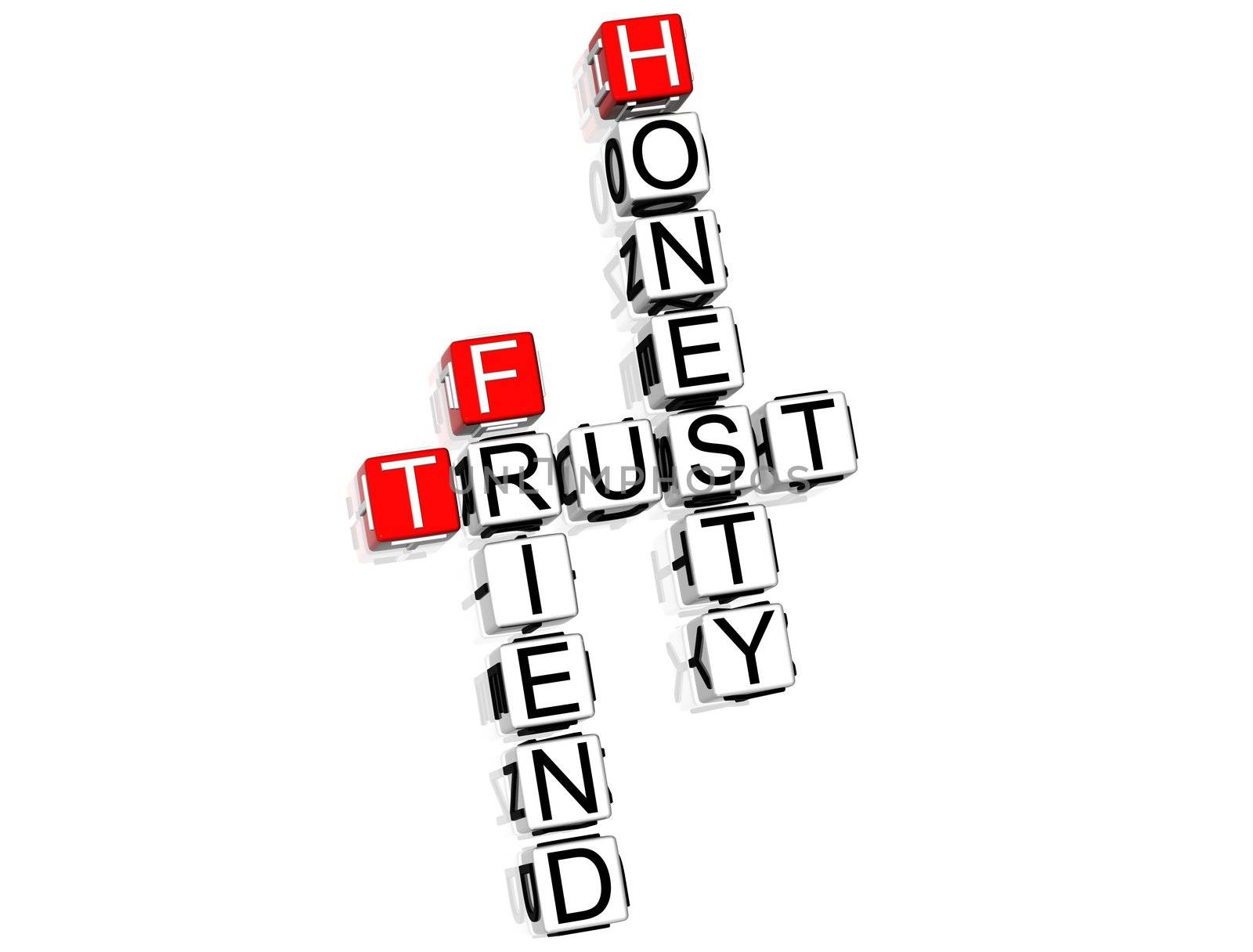 3D Trust Crossword text on white background