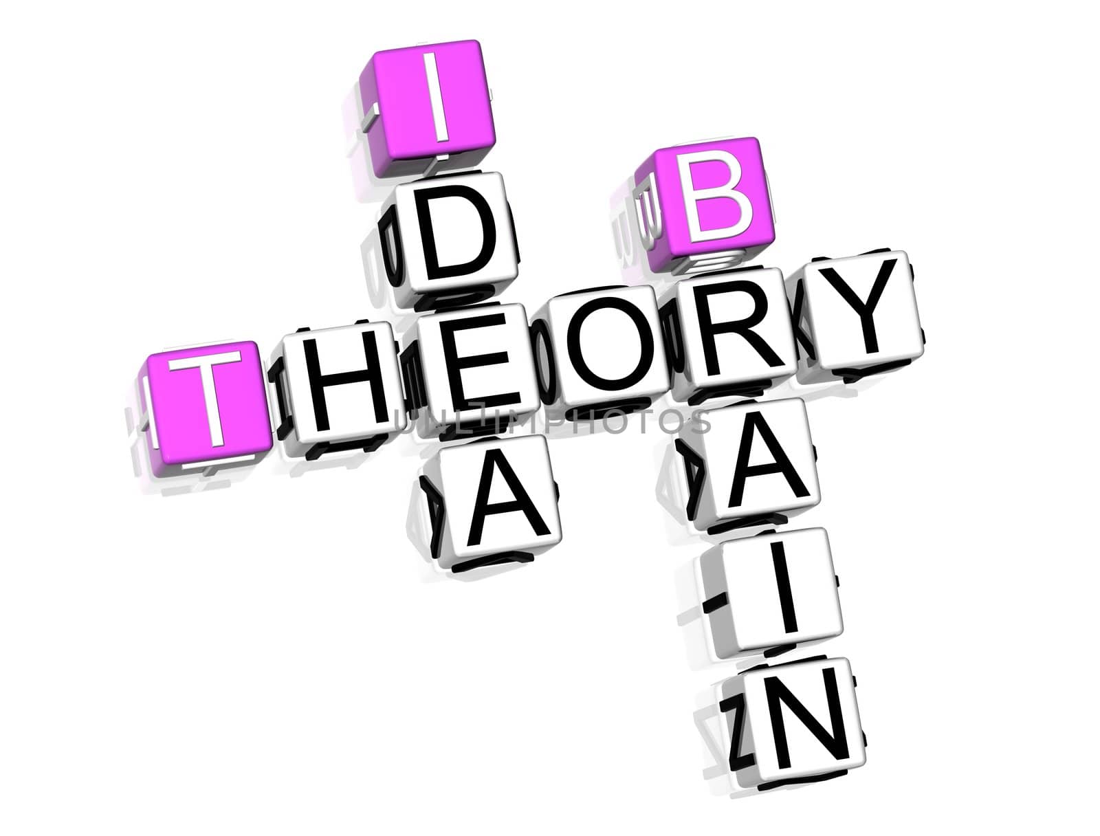 3D Theory Crossword text on white background
