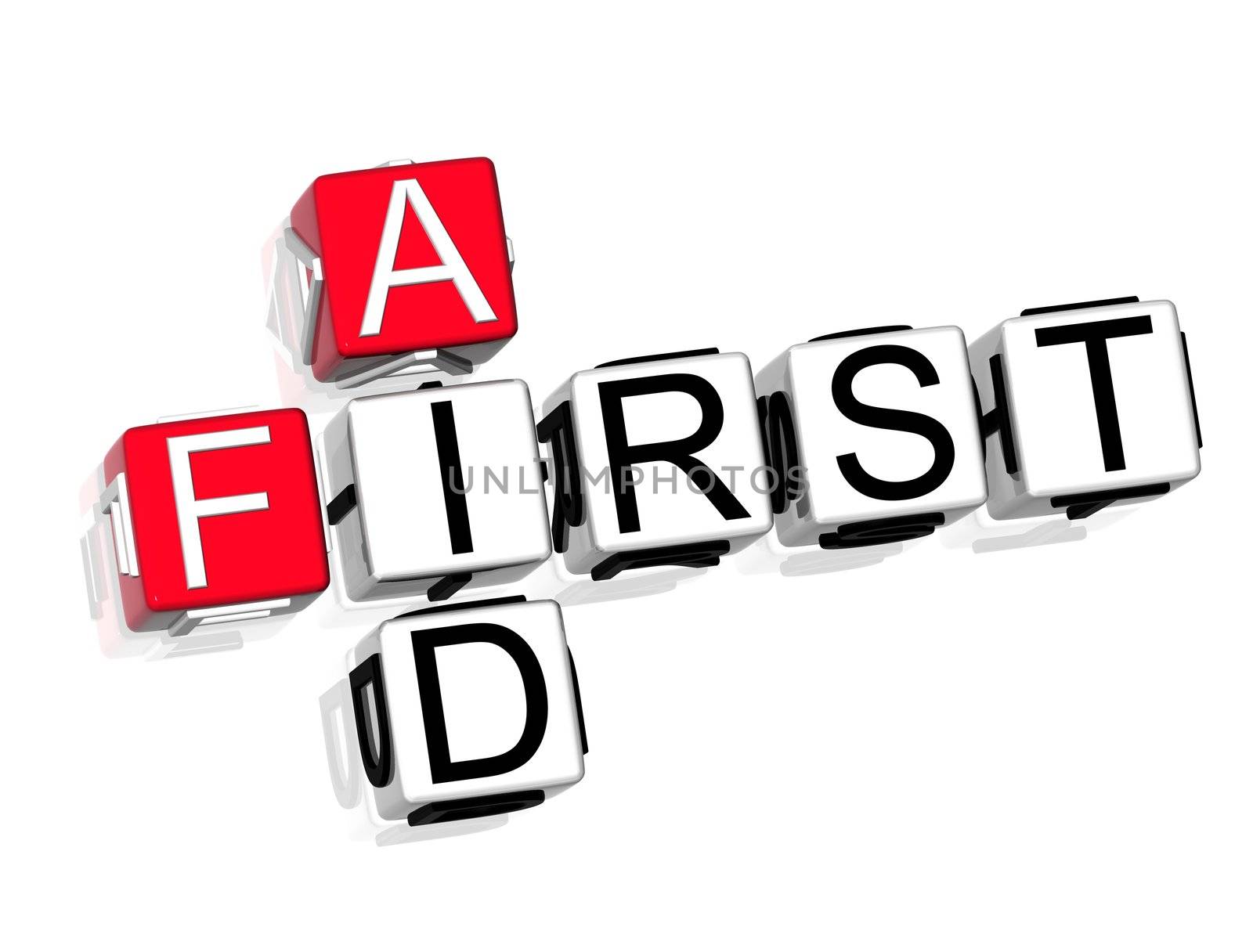 3D First Aid Crossword  on white background