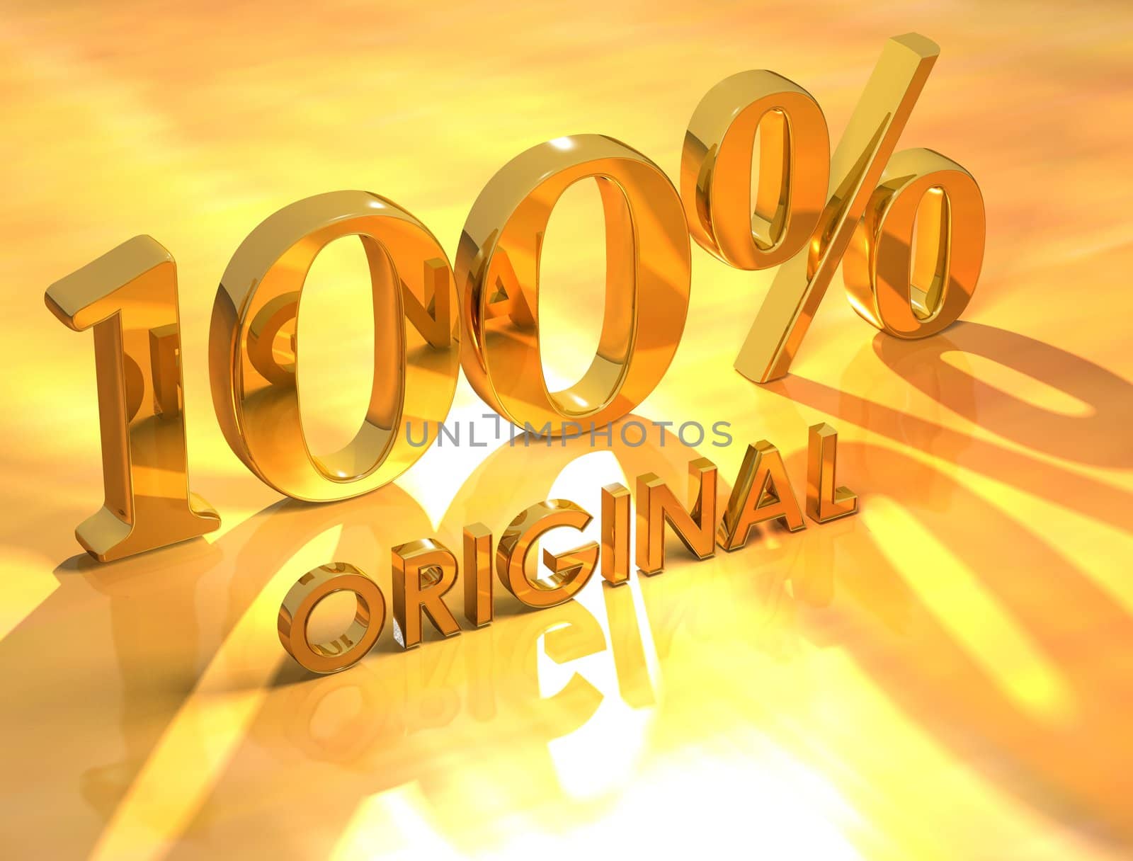 3D 100% Original on yellow background