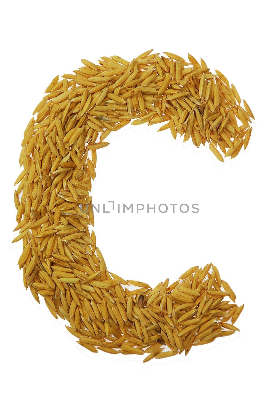 Letters isolated on white, made from grain by photomtheart