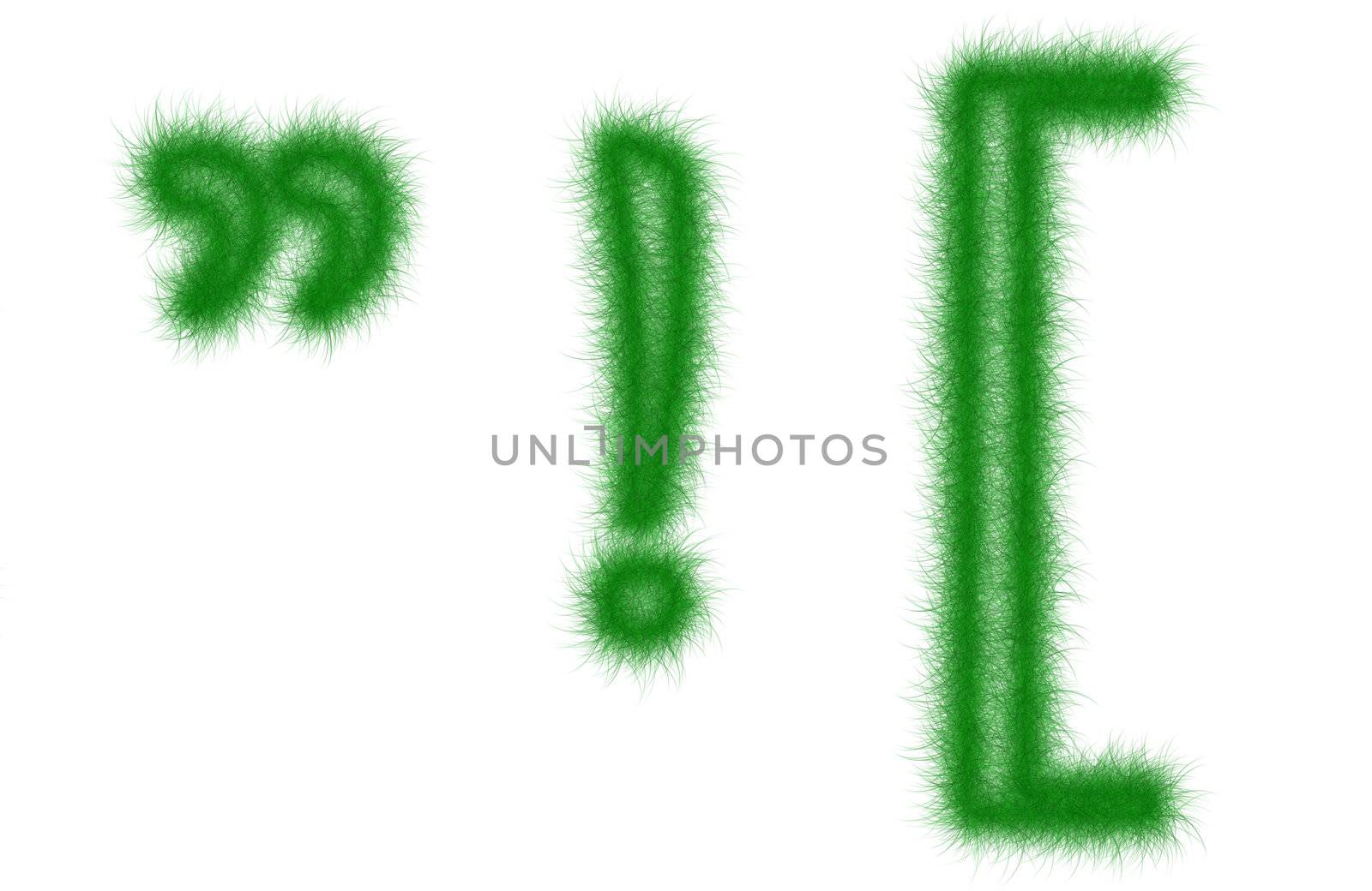 Green grass font isolated on white background