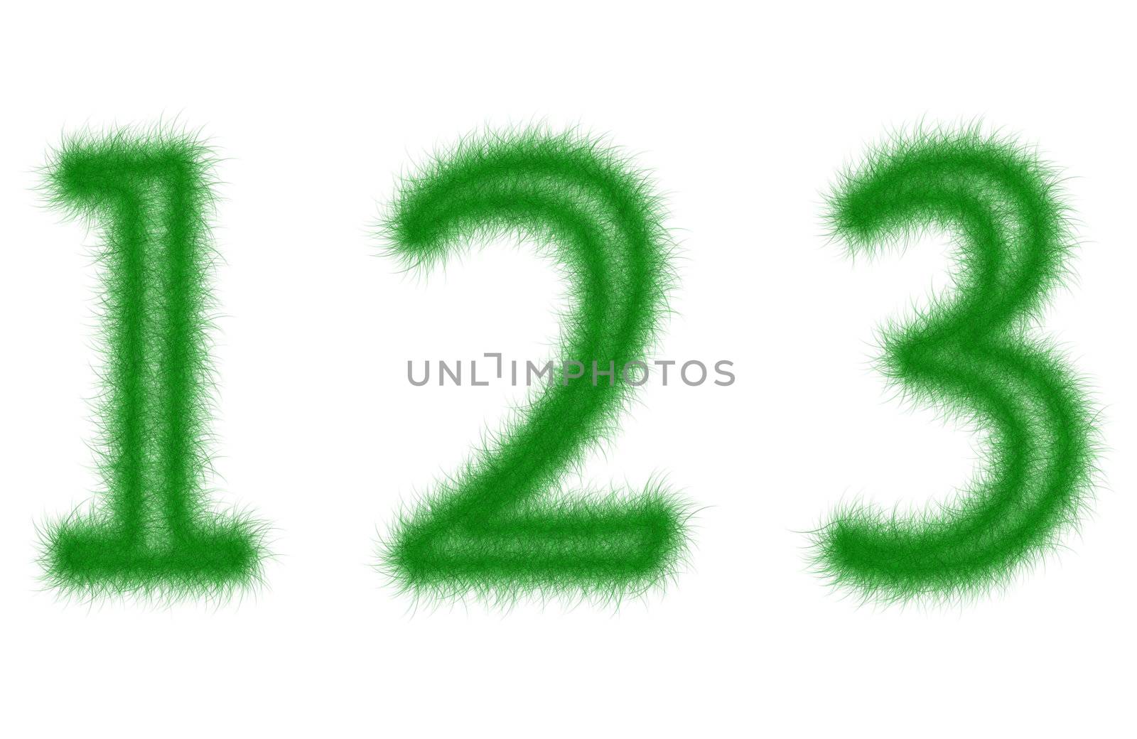 Green grass font isolated on white background