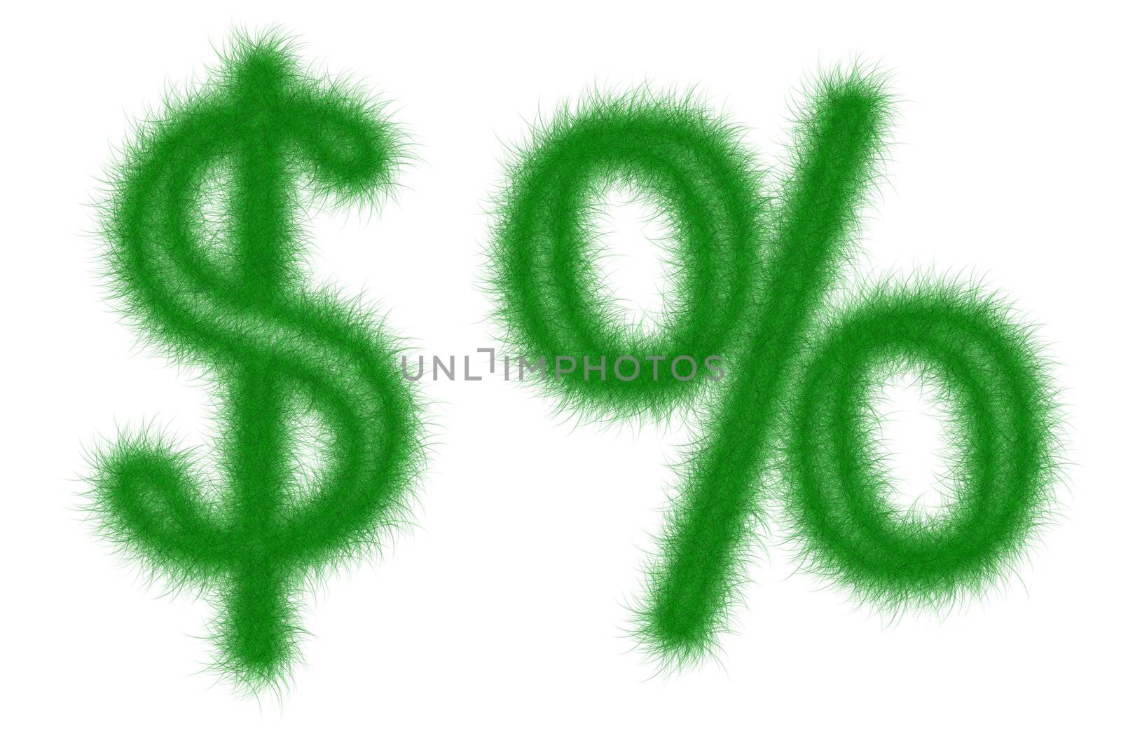 Green grass font isolated on white background by mozzyb