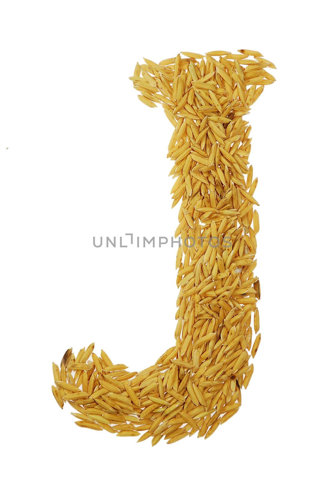 Letters isolated on white, made from grain by photomtheart