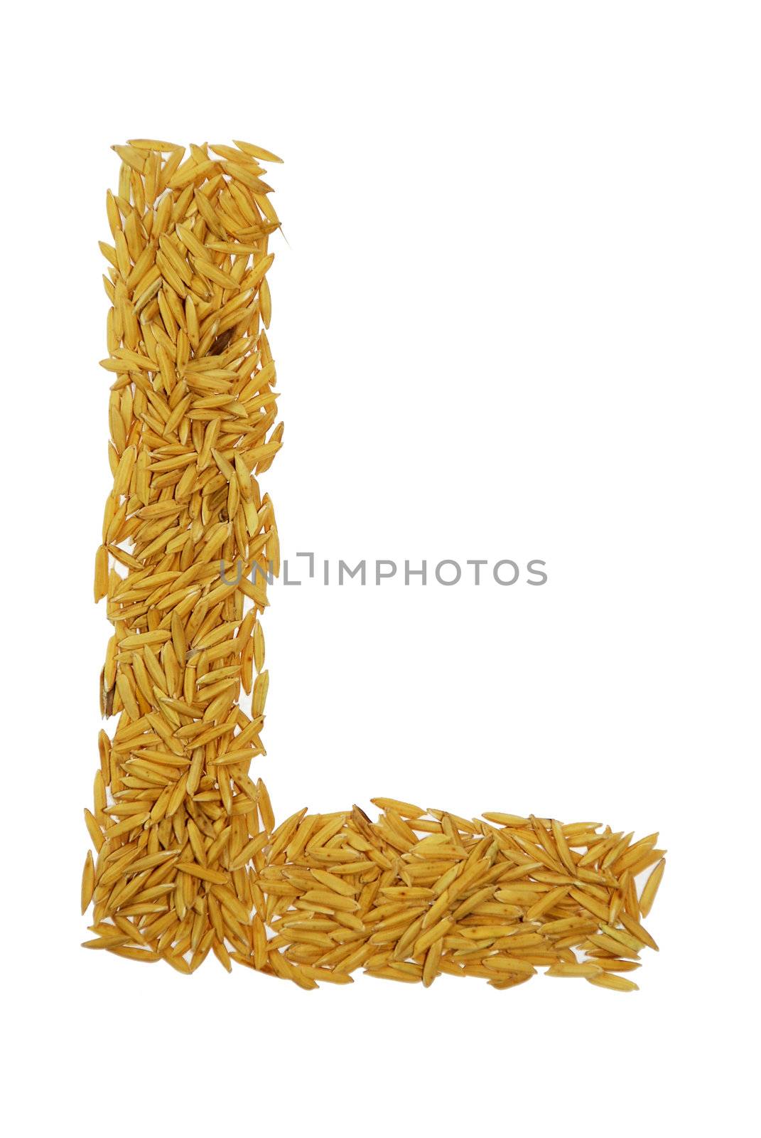 Letters isolated on white, made from grain by photomtheart