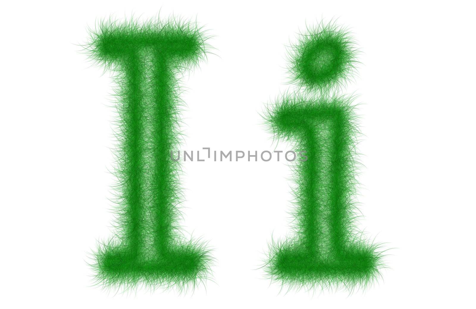 Green grass font isolated on white background by mozzyb