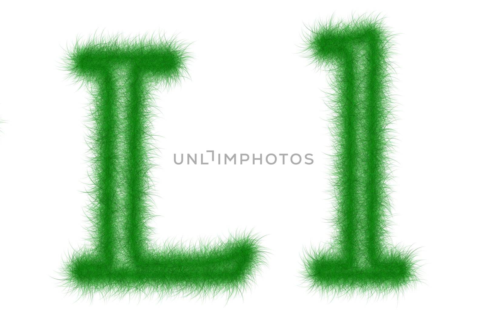 Green grass font isolated on white background