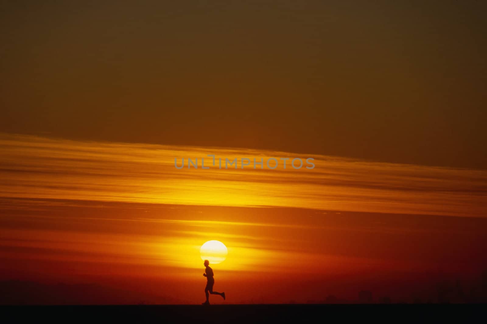 Jogging at sunset in California