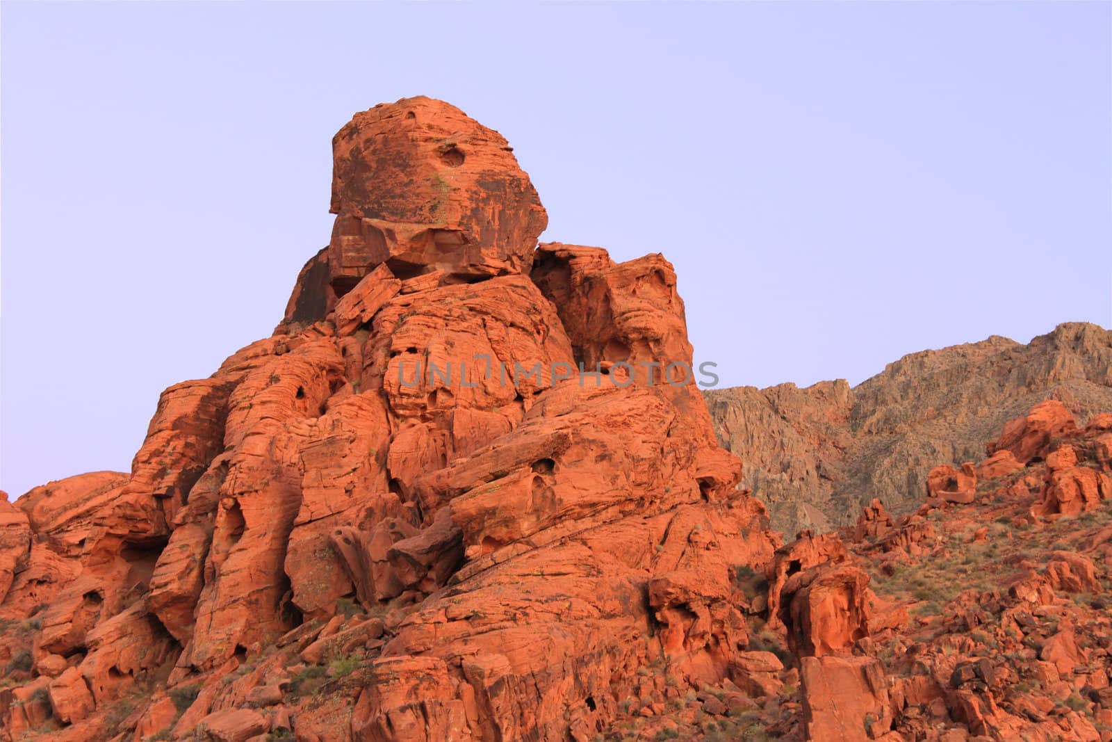 Blazing red rock formations at Valley of Fire State Park in Nevada.