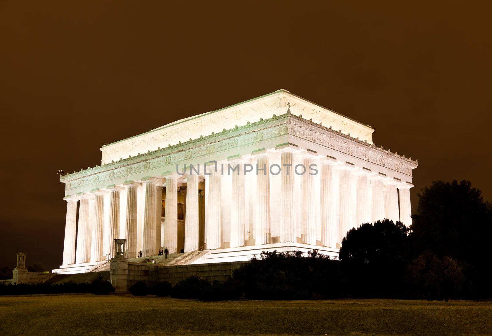 The Lincoln memorial in Washington DC USA at night
