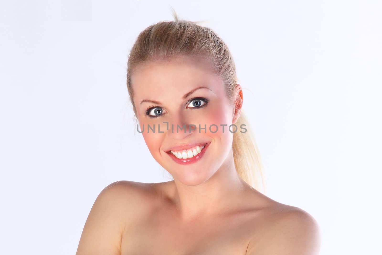 The young beautiful bared girl