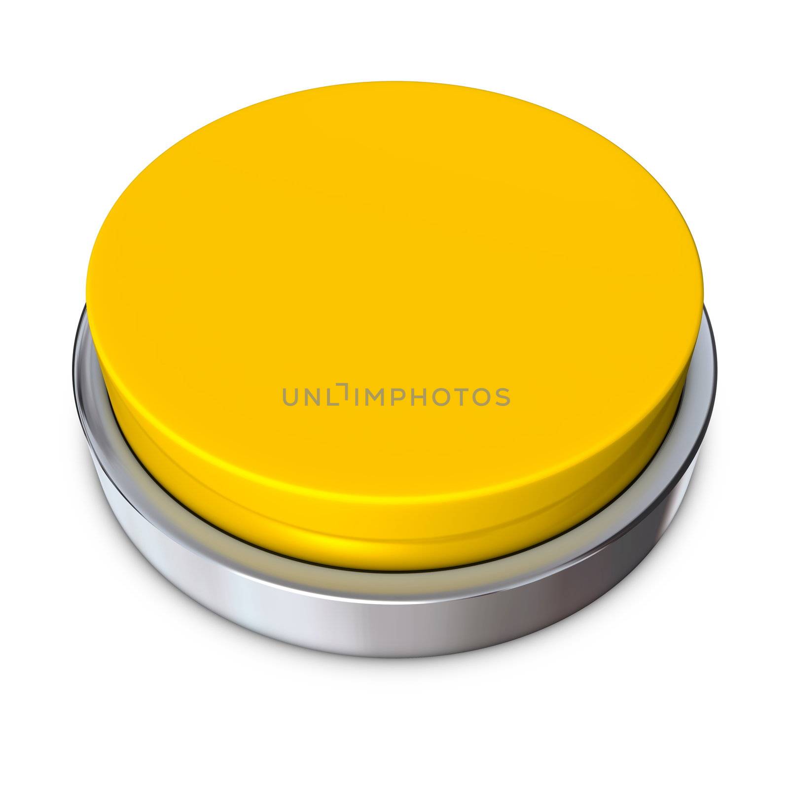 Yellow Round Button with Metallic Ring by PixBox