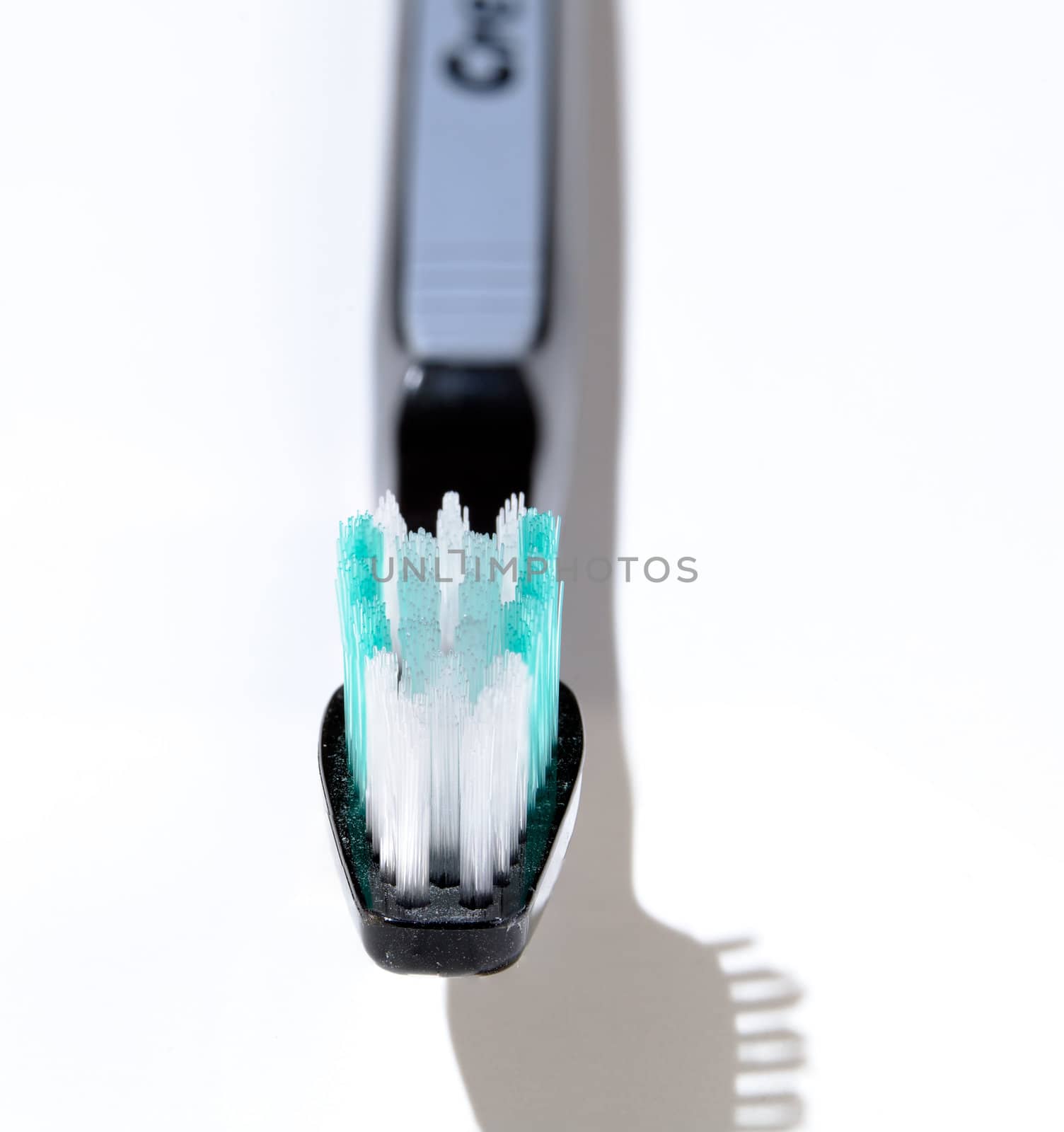 End view of toothbrush head and bristles by steheap