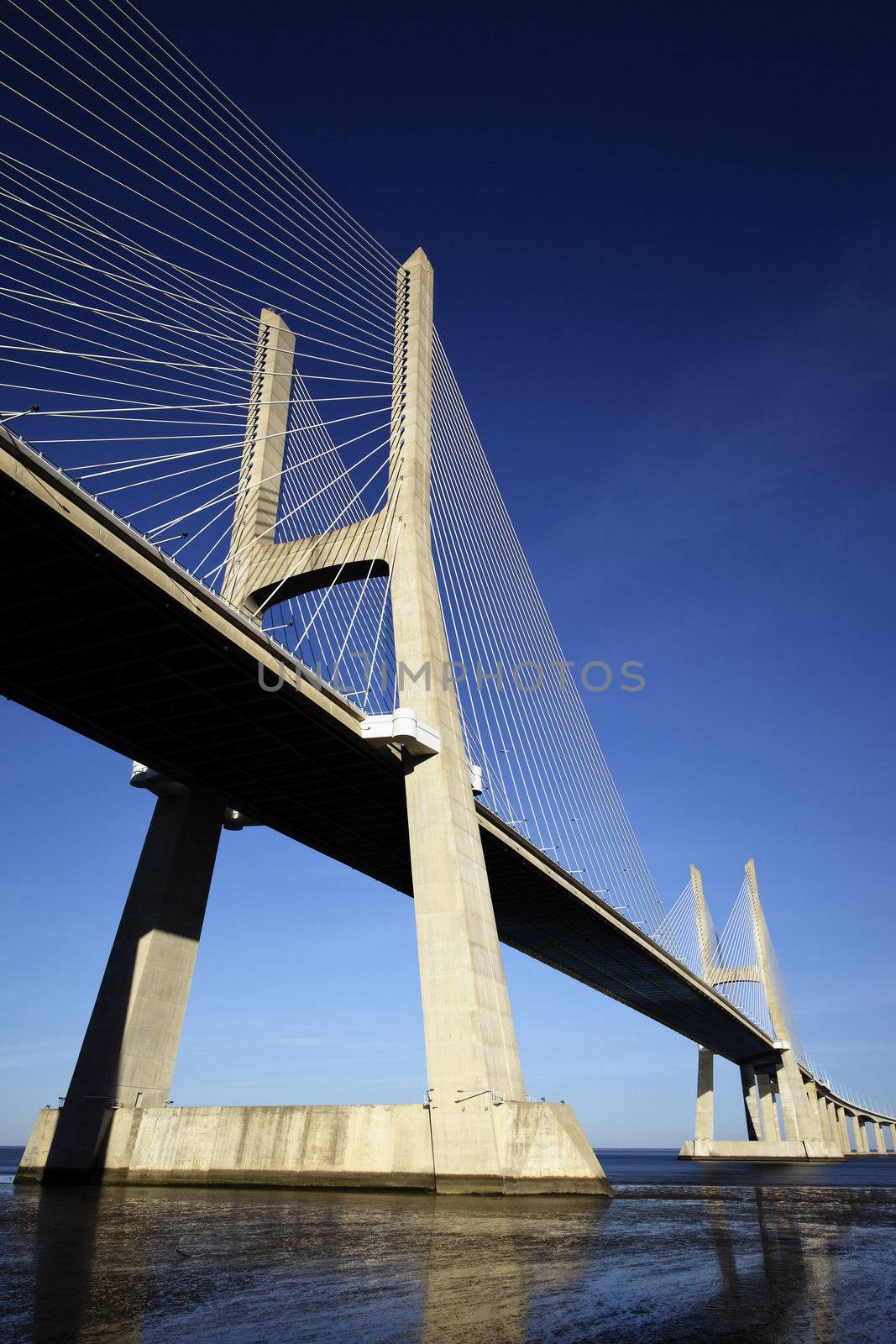Vasco da Gama bridge in Lisbon, Portugal 