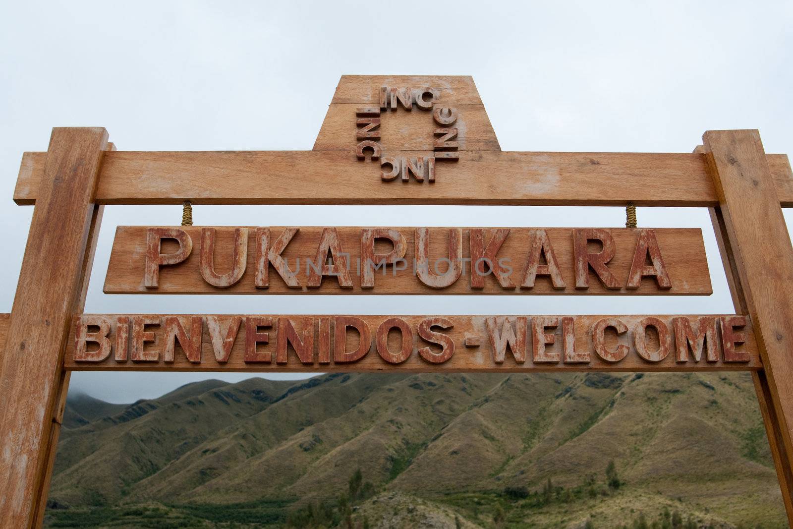 Picture of Sign board "Pukapukara" in Cusco