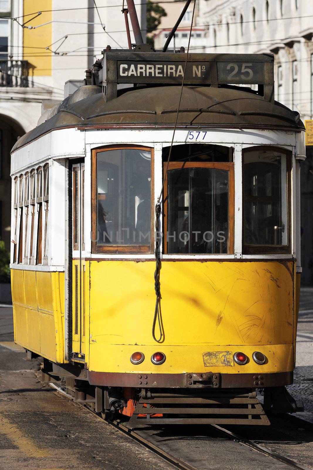 Typical Tram in old street by vwalakte