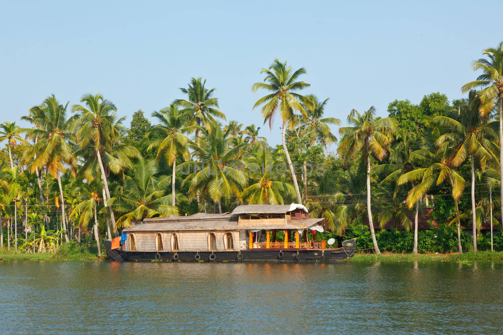 Houseboat on Kerala backwaters, India by dimol