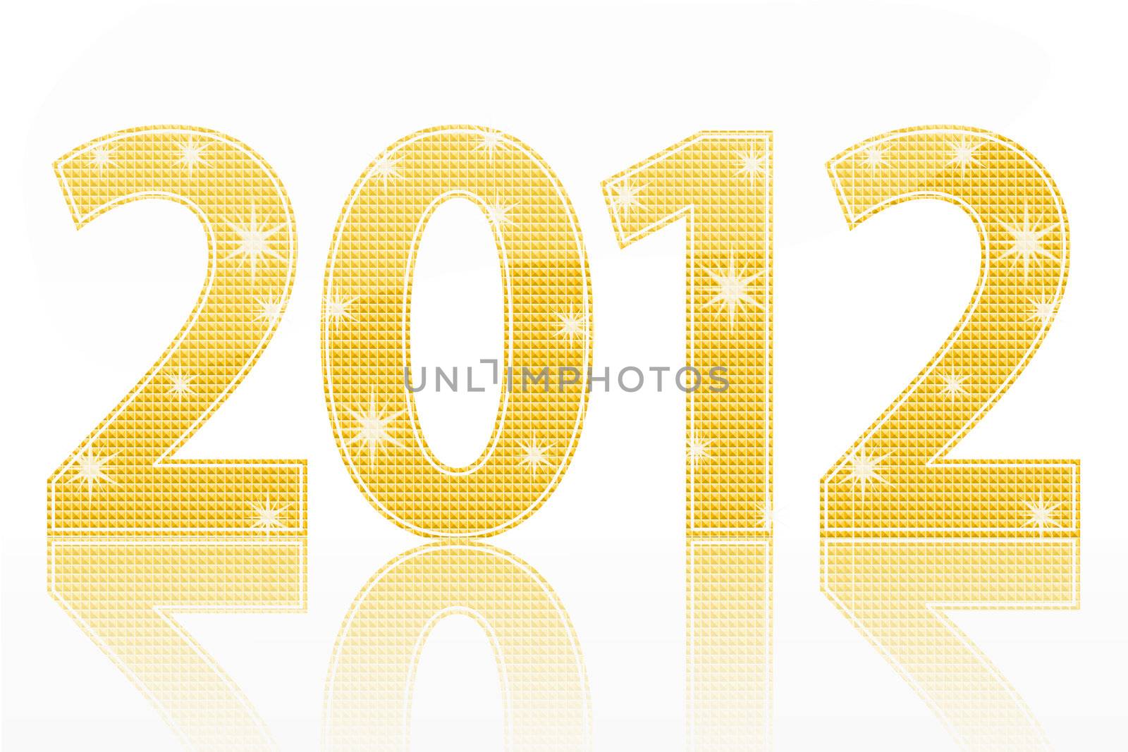 The Year 2012 On A White Background