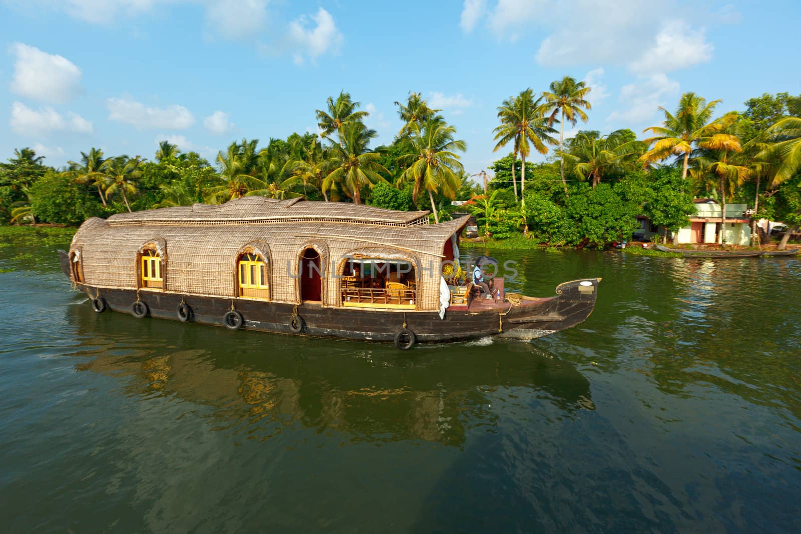 Houseboat on Kerala backwaters, India by dimol