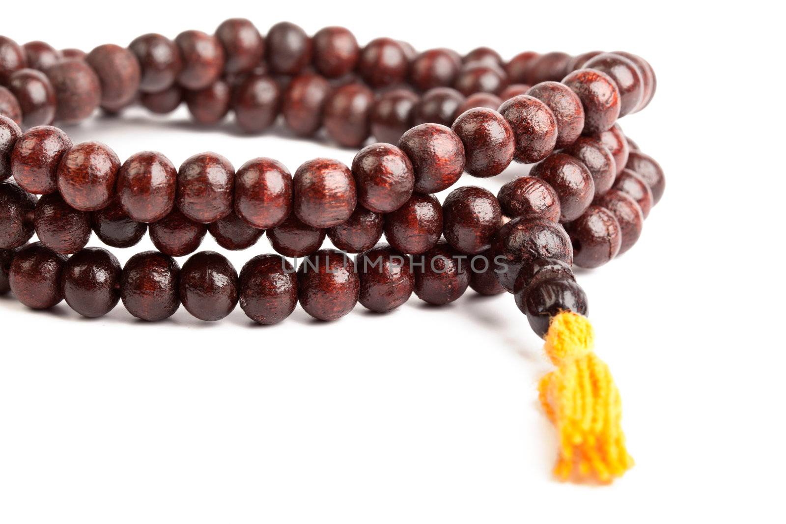 Japa Mala - Buddhist or Hindu prayer beadsi solated on white