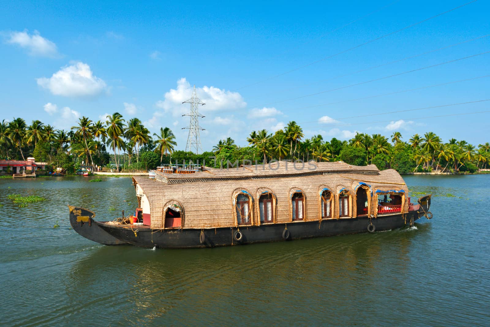 Houseboat on Kerala backwaters. Kerala, India