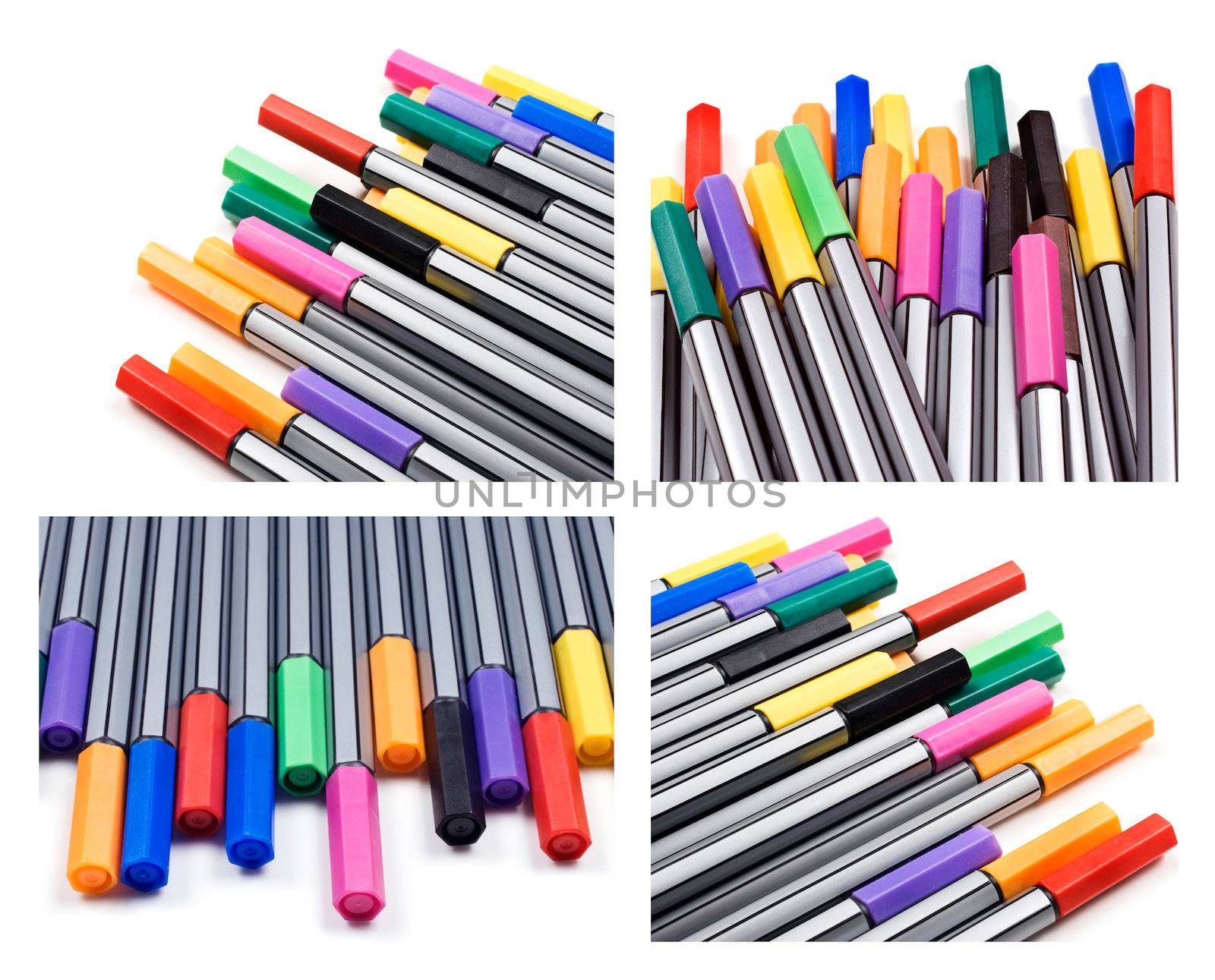 Collage of pens in different colors by tish1