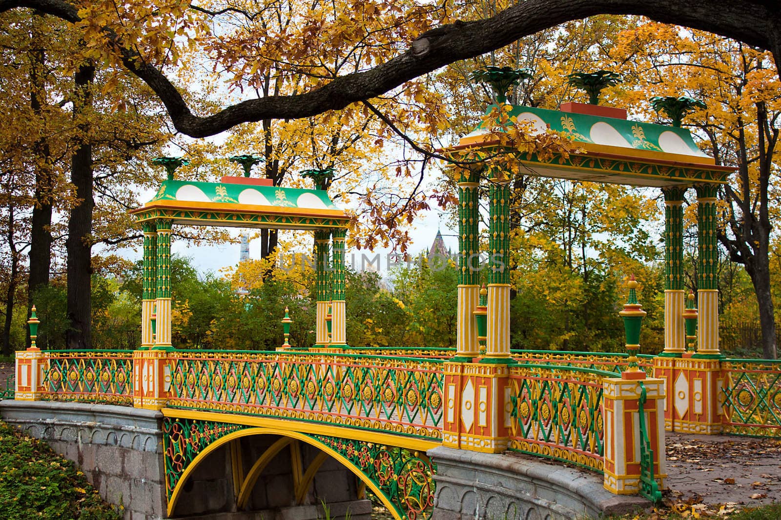 Bridge across canal in Tsarskoe Selo (Pushkin) Saint-Petersburg,Russia