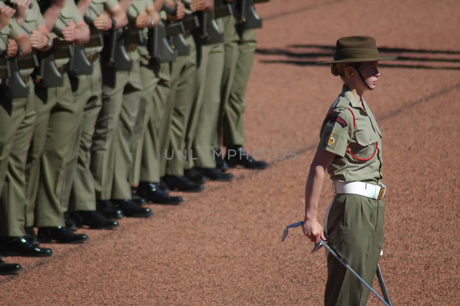 30. SEPTEMBER 2006 - CANBERRA, AUSTRALIA - australian soldiers during a promenade at Anzac parade, Canberra, Australia