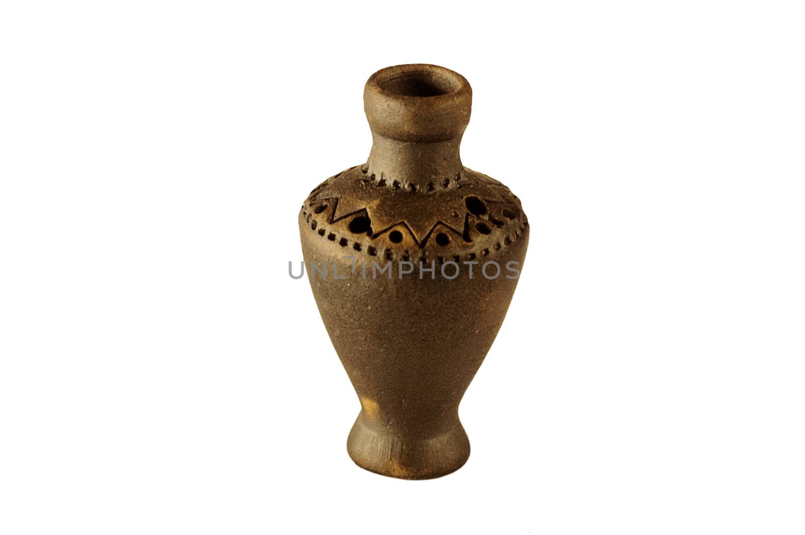 ancient clay vessel isolated from a background