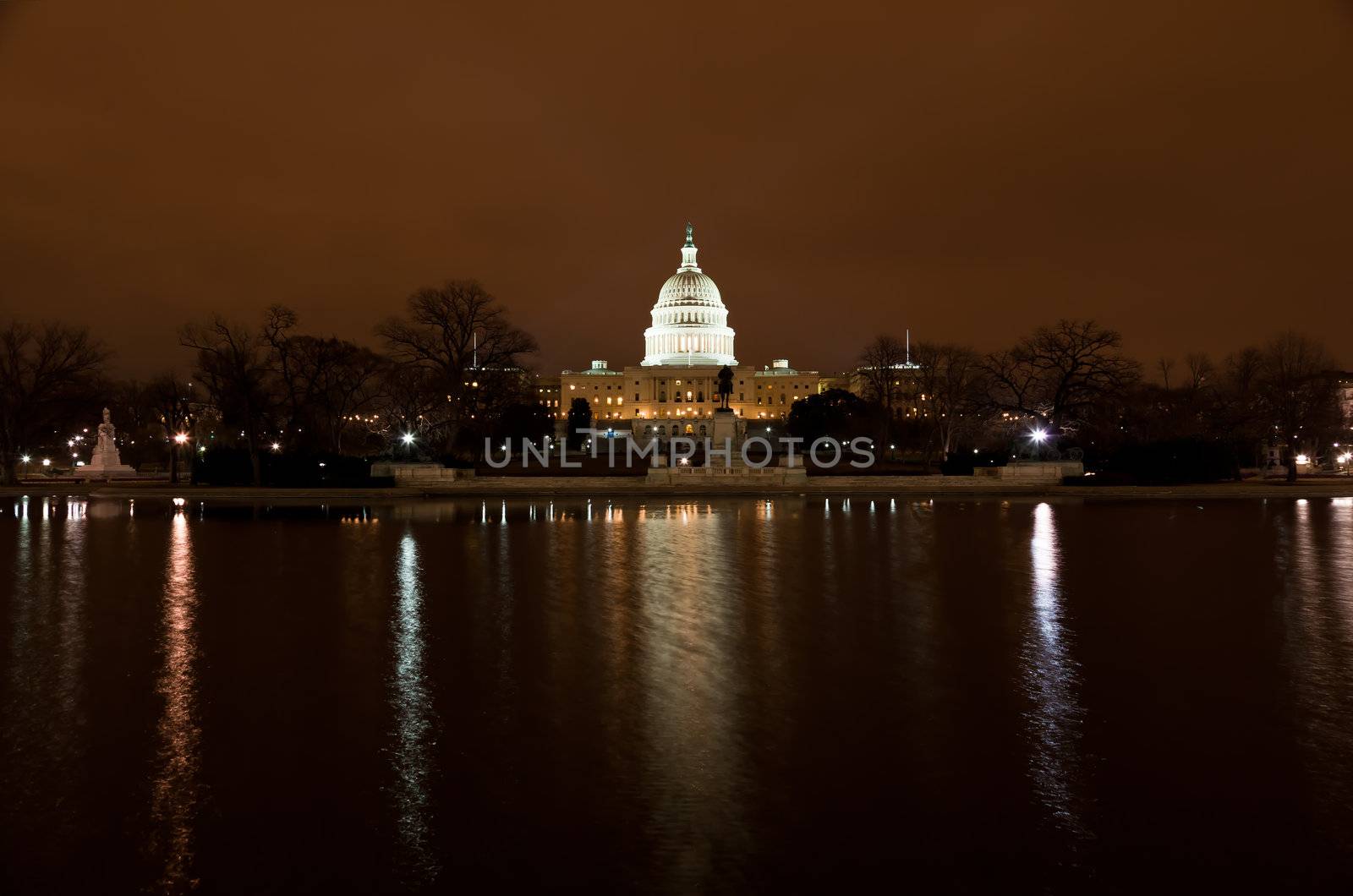 United States Capitol Building at night by gary718