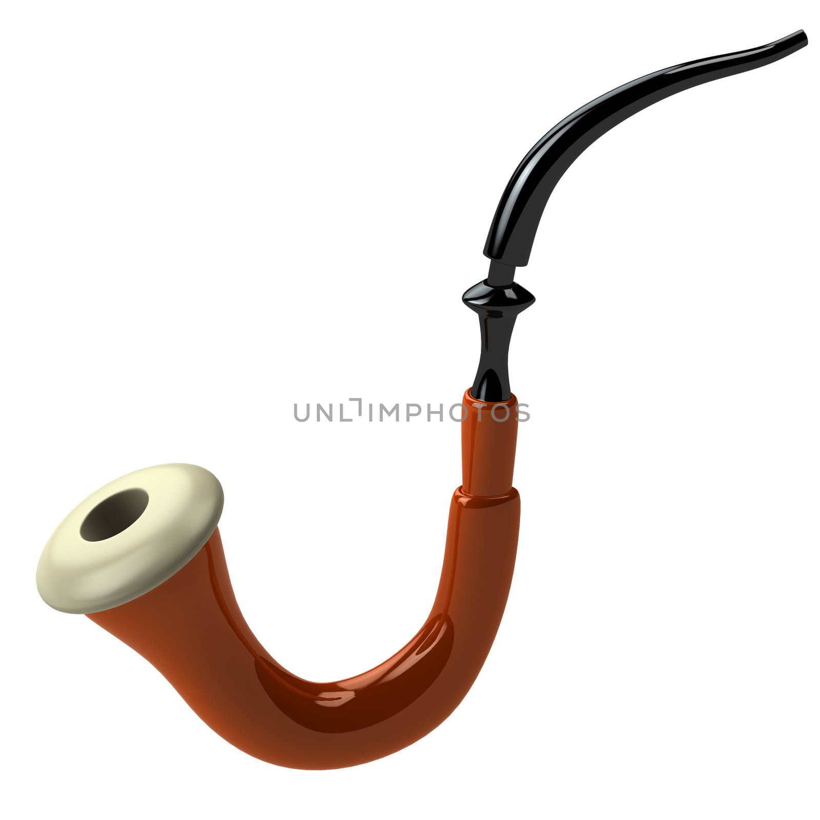 3d brown pipe isolated on white background