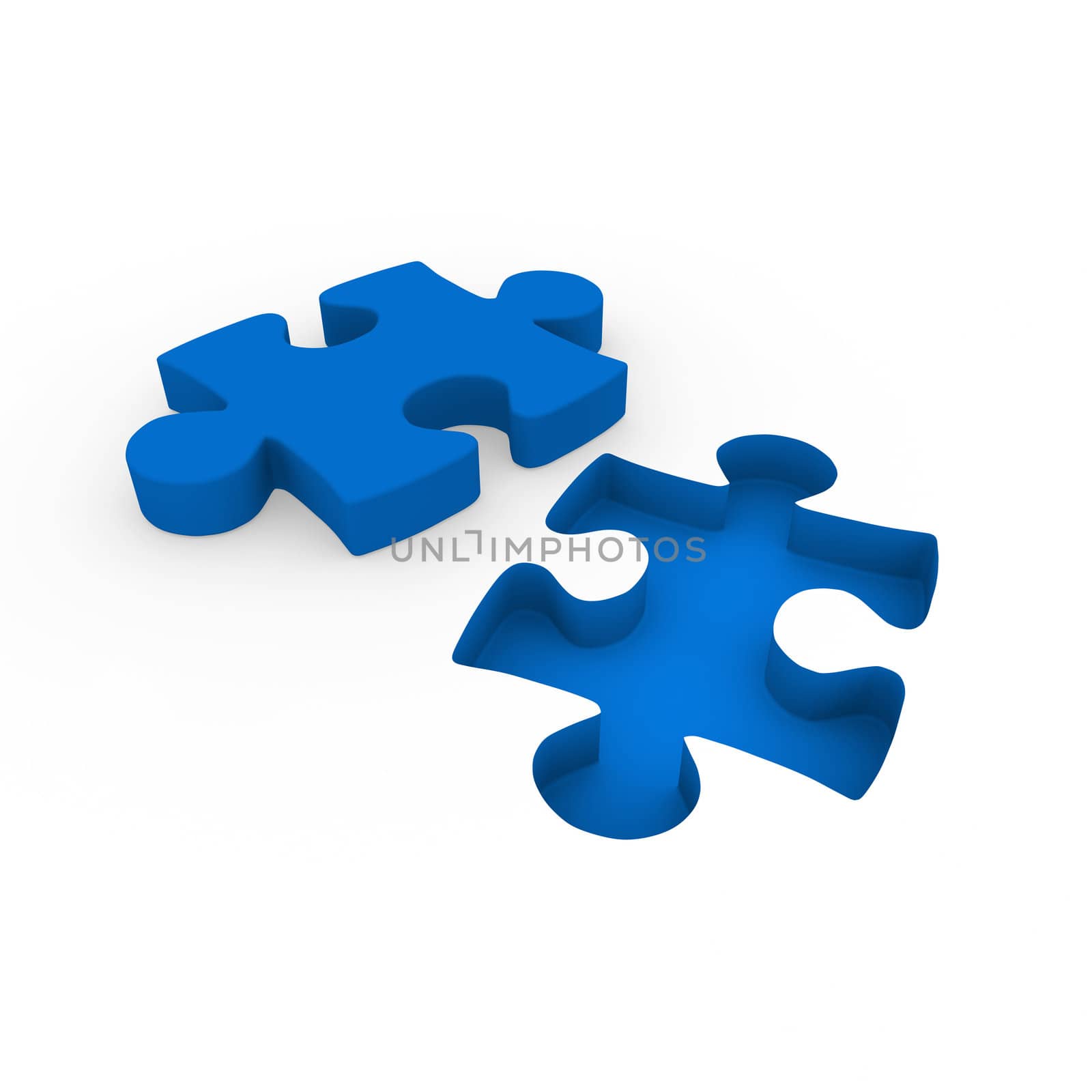 3d puzzle blue white success connection piece business