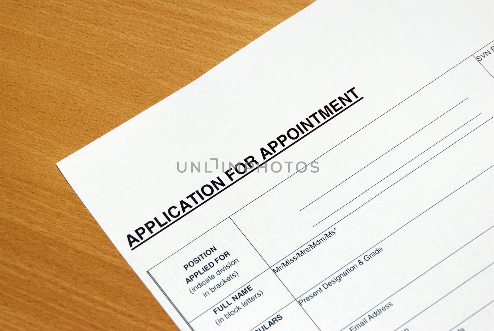 This is a image of appointment form.