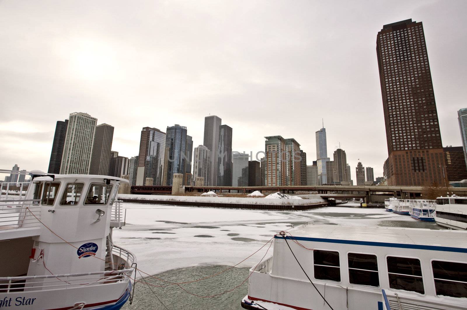 Chicago Downtown City  Lake Michigan