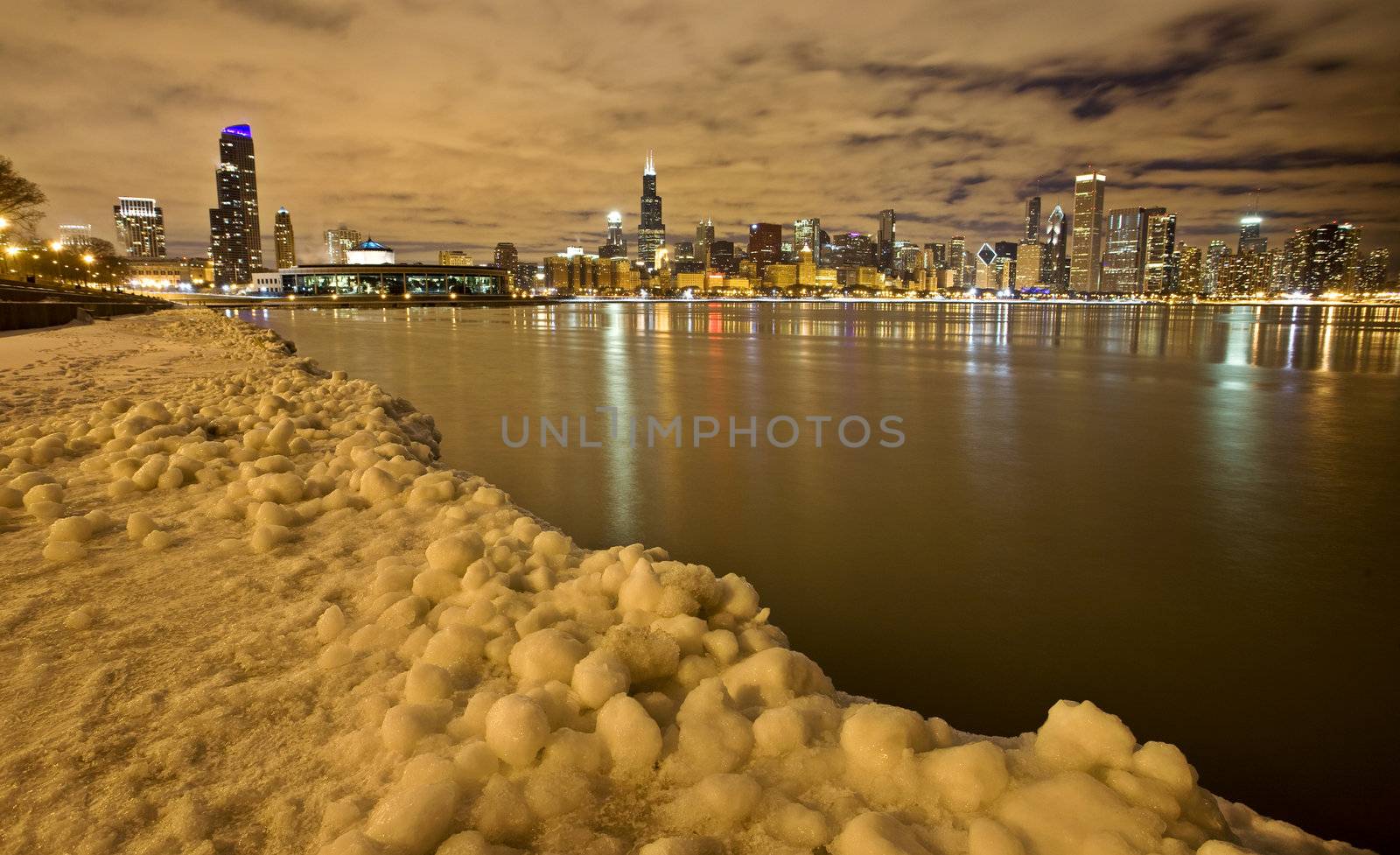 Chicago Downtown City  Night Photography by pictureguy