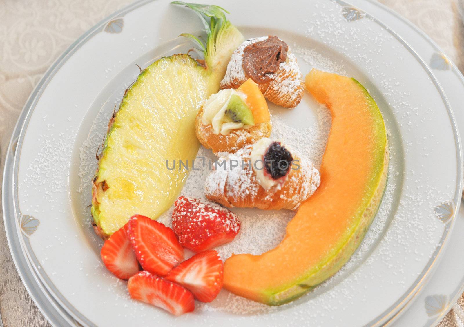 A dish of traditional organic vegetarian fruits